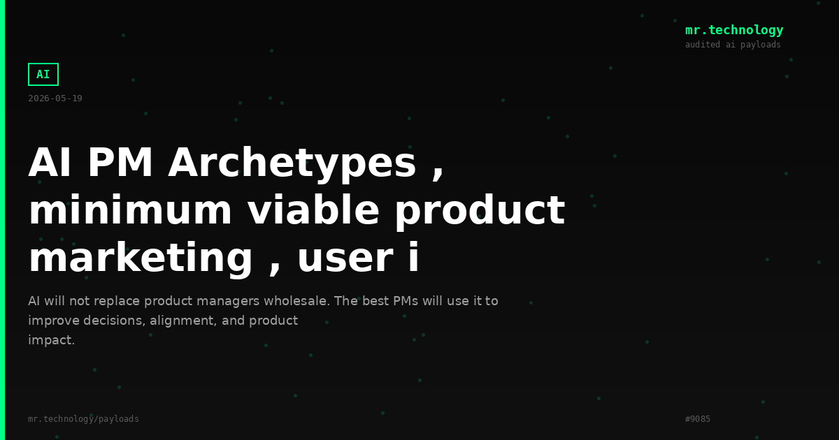 AI PM Archetypes , minimum viable product marketing , user i