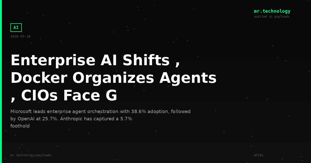 Enterprise AI Shifts , Docker Organizes Agents , CIOs Face G