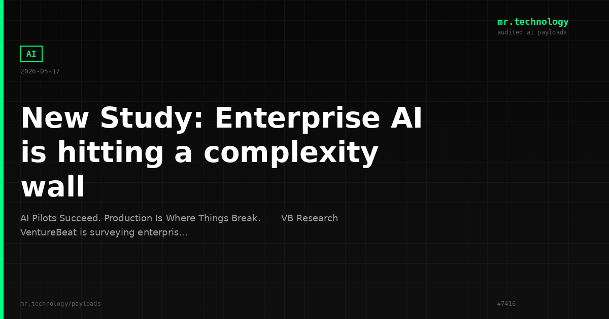 New Study: Enterprise AI is hitting a complexity wall