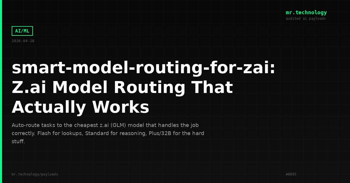 smart-model-routing-for-zai: Z.ai Model Routing That Actually Works
