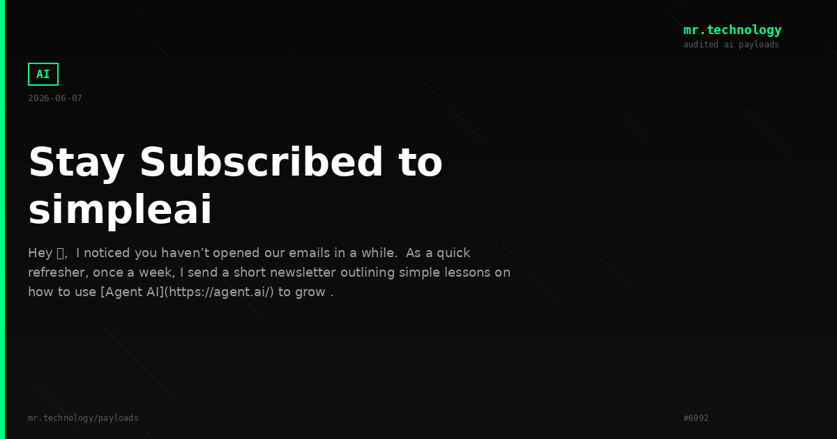 Stay Subscribed to simpleai