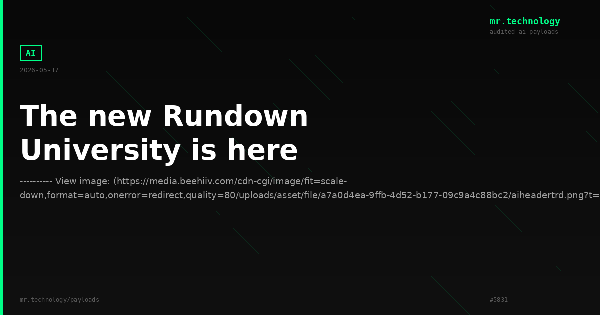 The new Rundown University is here